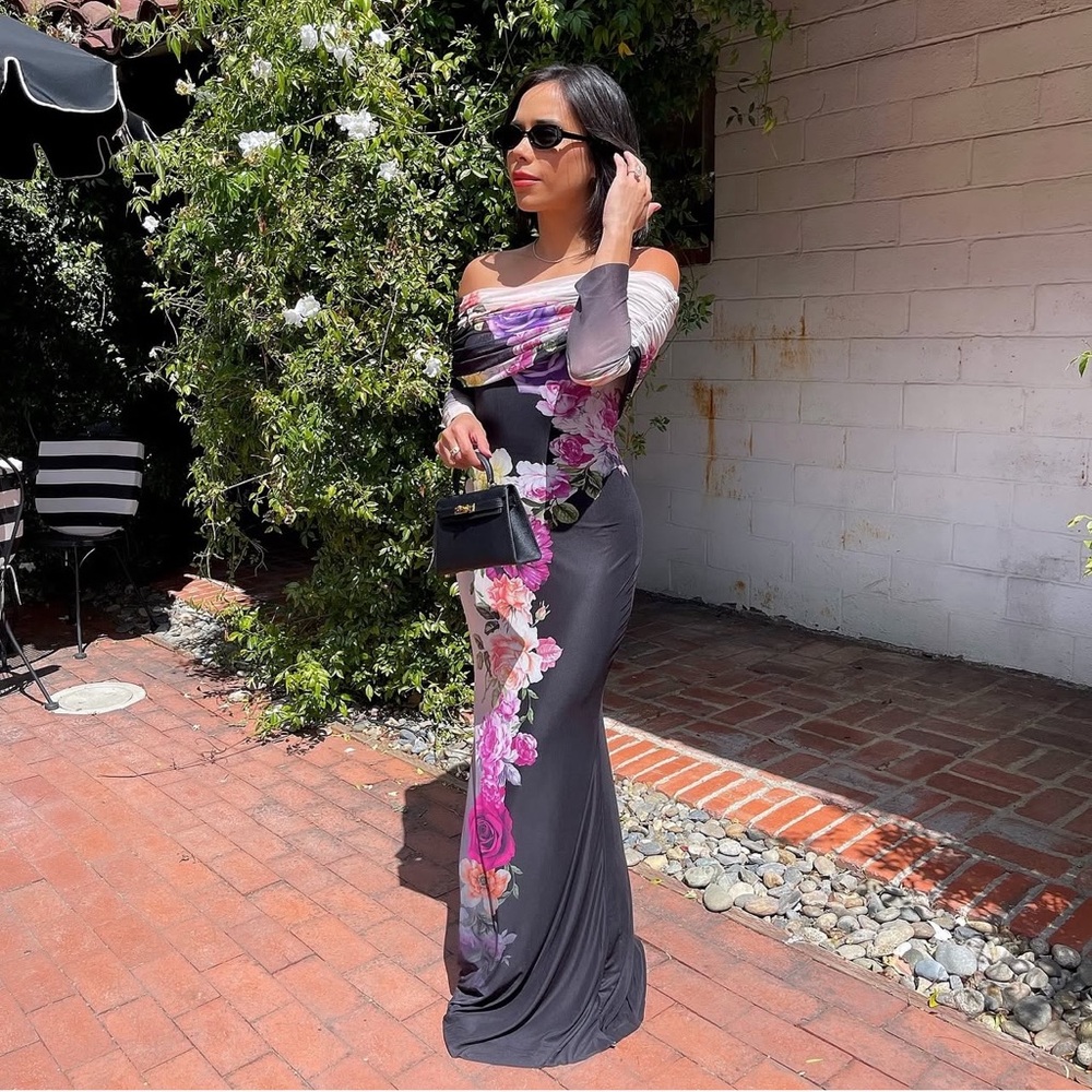 Floral Off-Shoulder Maxi Dress